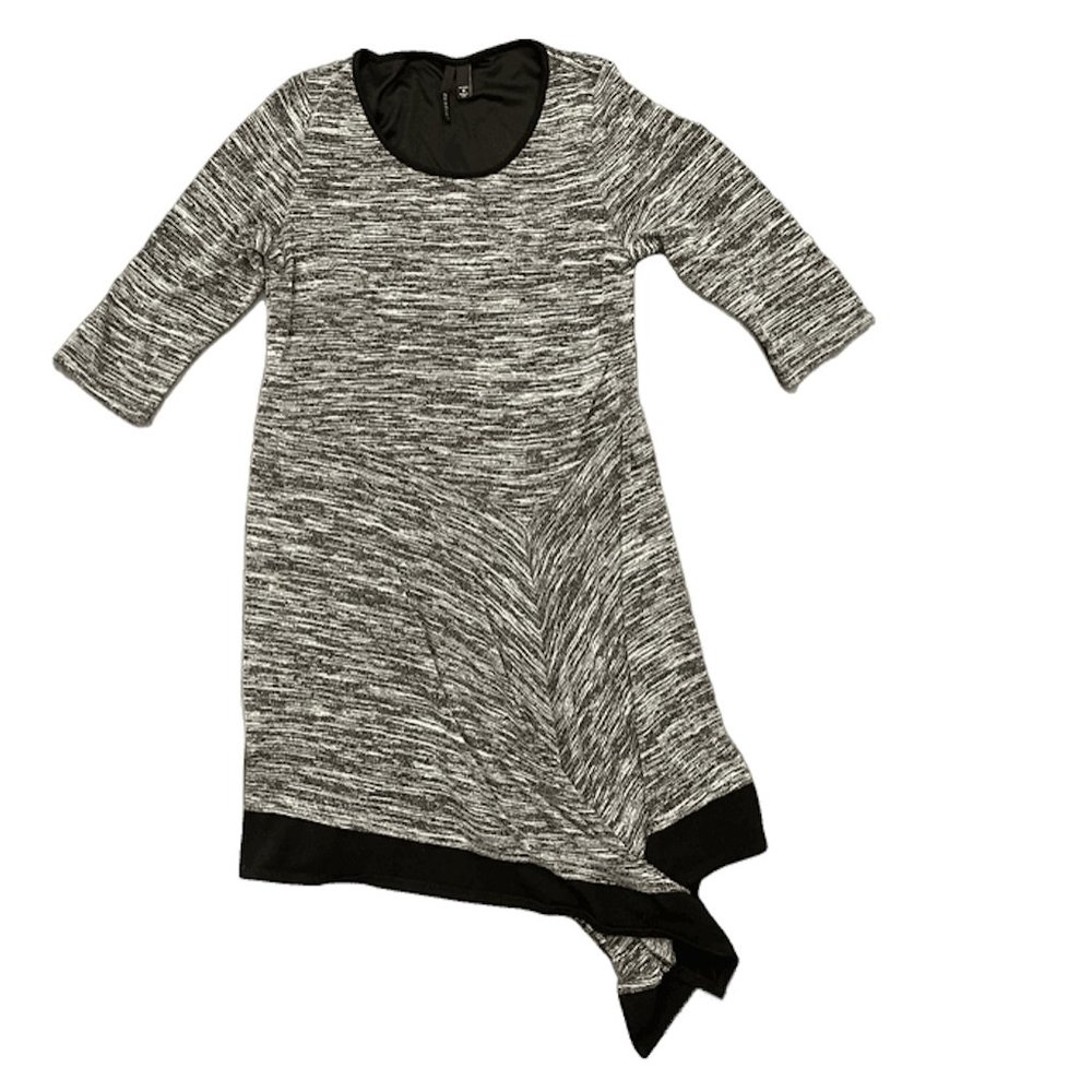 🇺🇸 Chiasso Asymmetrical Long-Sleeve Slit Marbled Dress Plus Size Woman 1X